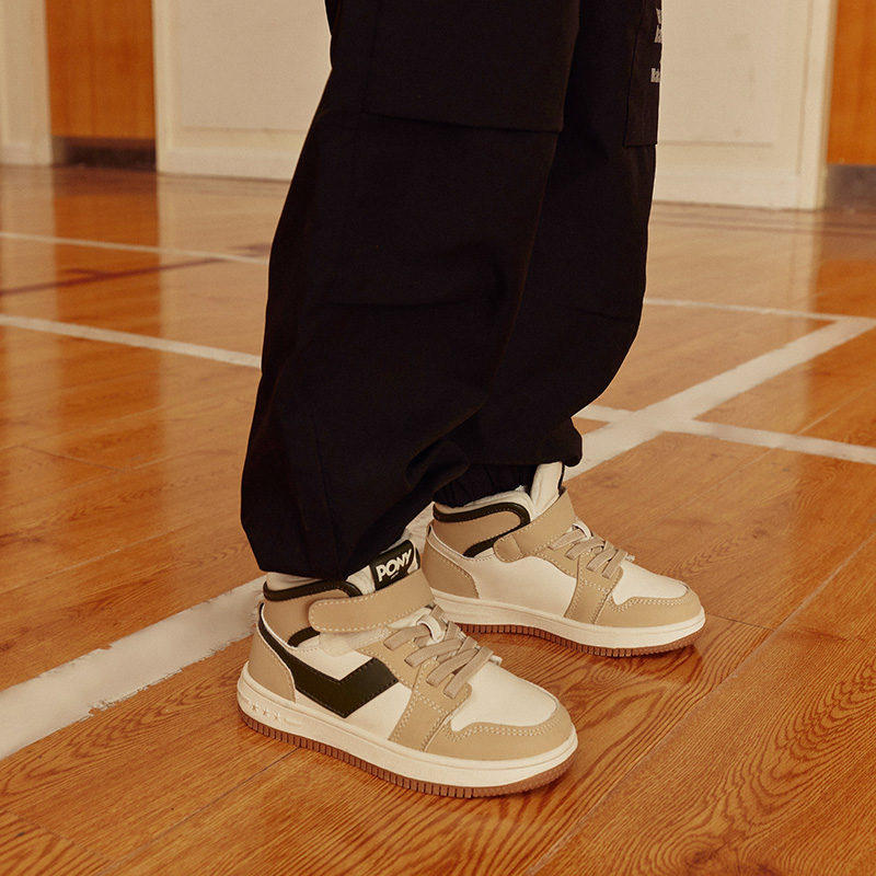 pony童鞋儿童加绒板鞋男童女童胜利鞋运动鞋高帮保暖经典百搭舒适