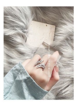 FRIDAY JEWELRY定制个性百搭气质复古镶钻女式食指可调节开口戒指