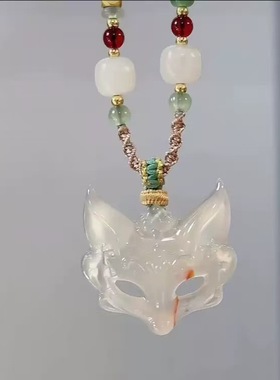 新款灵狐狐狸面具项链国风编织