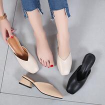 Chaussures de printemps New Baotou Small Code Half Slipper Woman 313233 Outer wear 100 housse heel heel sandal sandal sandal womens chaussures