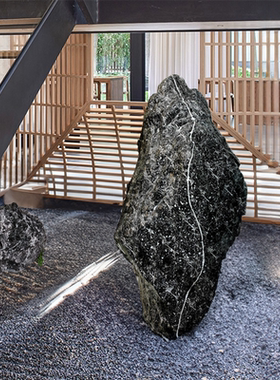 仿真黑山仿生石玻璃钢造景观室内户外玄关楼梯枯山水庭院组合摆件