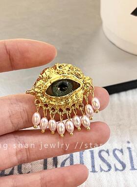 恶魔之眼戒指女小众高级感轻奢中古vintage复古个性夸张潮流指环