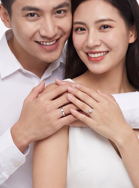 莫桑钻对戒简约高级感时尚戒指