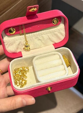 可爱腊肠小狗首饰盒耳环戒指首饰收纳盒旅行高档精致小巧饰品包