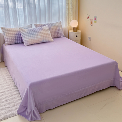 玉芙妮A+仿兔兔绒四件套牛奶绒无静电三件套加厚床单床笠套件