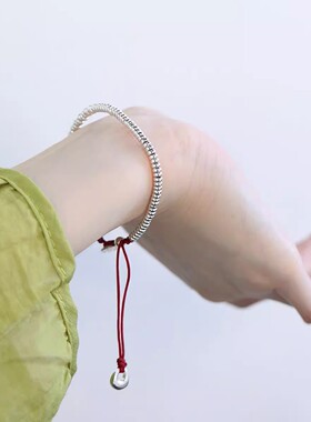 925银复古新中式碎银子转运珠手绳手串精致百搭小众设计女士简约