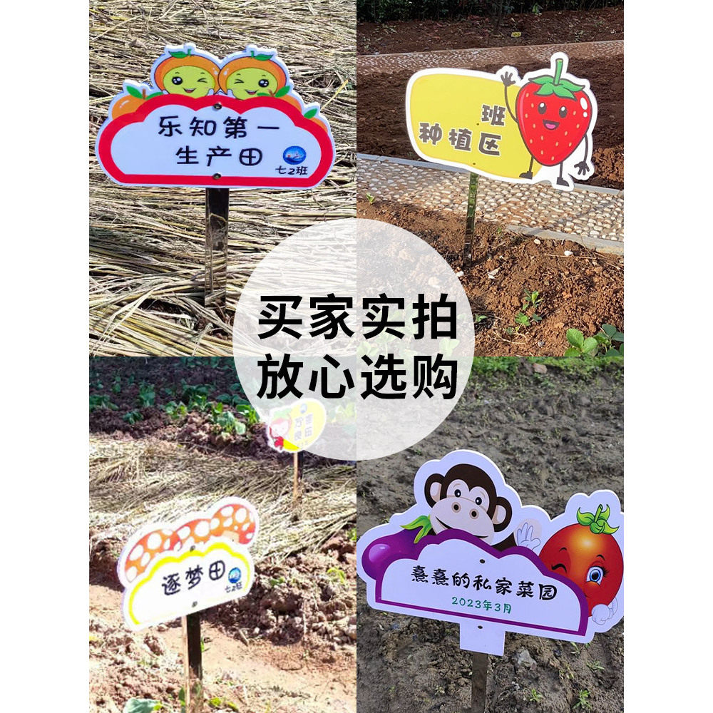 菜地标识牌菜园插地牌幼儿园种植区牌子可擦写diy手绘空白班牌定制学校劳动实践基地小农场种植园植物介绍牌