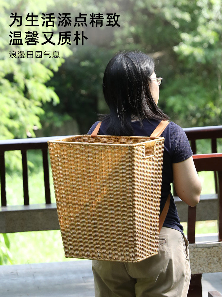 闲储塑编方形储物桶成人大山背篼耐用采摘农物赶集多用收纳背篓,淘宝优惠券,粉丝福利购,淘宝优惠卷