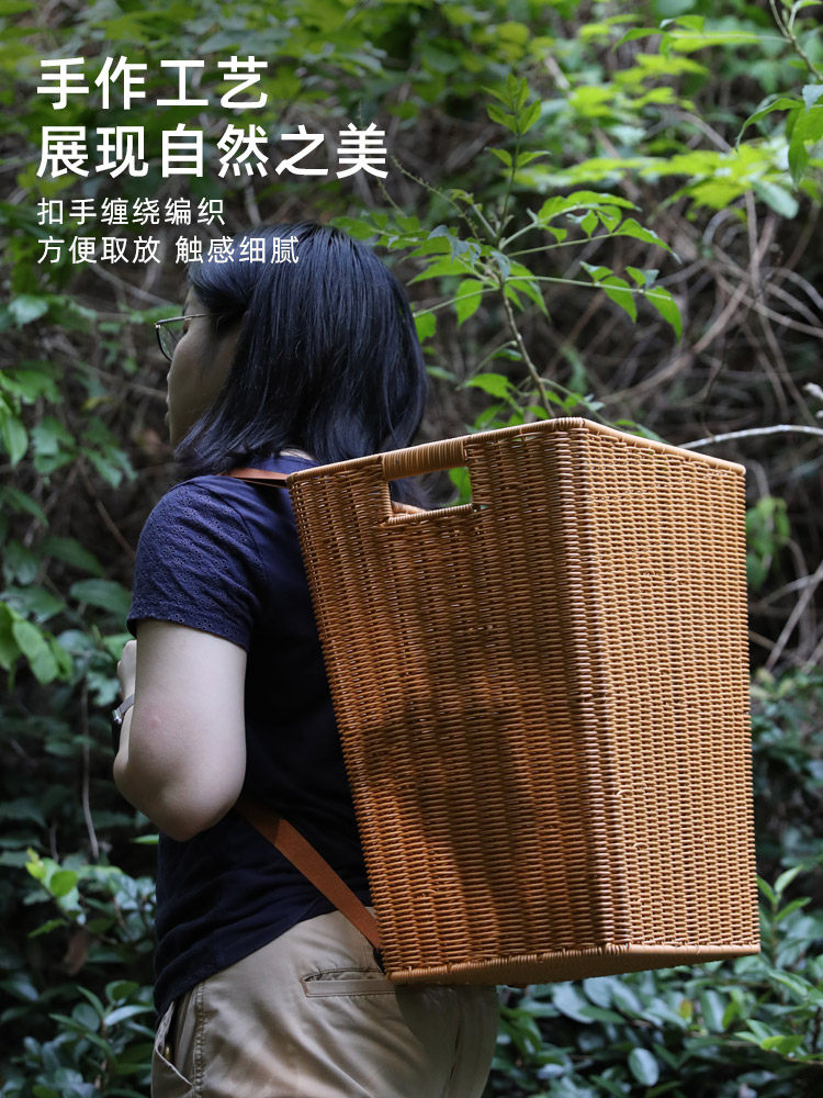 闲储塑编方形储物桶成人大山背篼耐用采摘农物赶集多用收纳背篓,淘宝优惠券,粉丝福利购,淘宝优惠卷