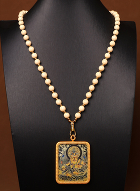 泰伽仿牛骨佛牌项链钛钢鹰钩嘴扣