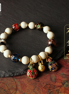 吞金兽手链泰伽香灰琉璃手链