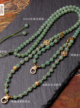 双层双挂东陵玉佛牌唐卡吊坠挂链