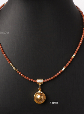 金砂石闪光佛牌链锁骨链子