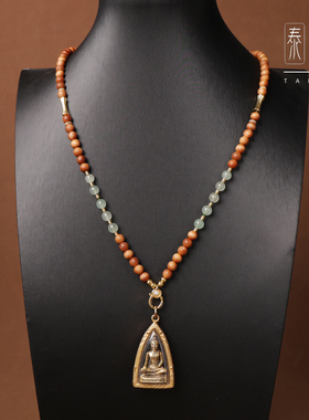 山老山檀木玉吊坠挂绳泰国佛牌链