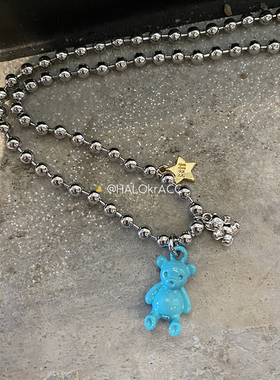 HALOkrACC韩国玫粉坐坐小熊