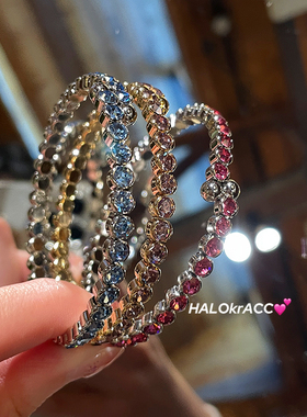 HALOkrACC韩国东大门星光圆钻彩色水晶水钻bling闪烁搭配手镯手链