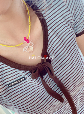 HALOkrACC韩国果冻花跑环项链