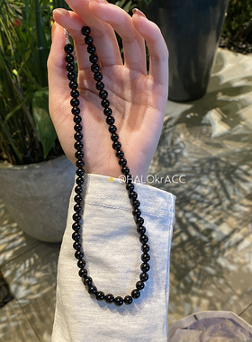 HALOkrACC韩代黑珠搭配项链