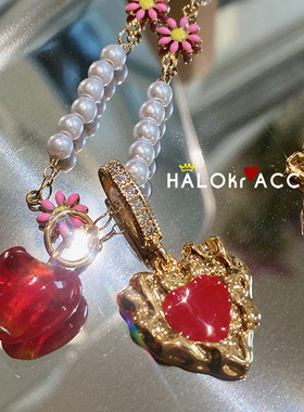HALOkrACC韩国张元英红心项链