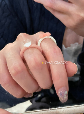 HALOkrACC韩国小猴子马卡龙戒指