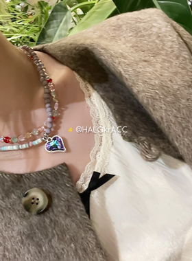 HALOkrACC韩代山桃深海磨砂项链