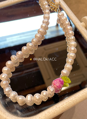 HALOkrACC韩代水墨玫果子项链