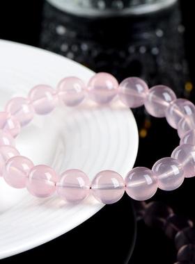 「甜心粉晶」天然粉色水晶手串少女高颜值气质手串单圈送女友礼物