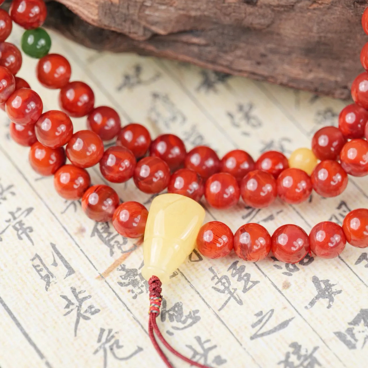 【方枪枪力荐】范语 · 南红108念珠蜜蜡翡翠18K金多宝项链,淘宝优惠券,粉丝福利购,淘宝优惠卷