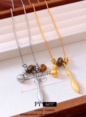 可复古简约吊坠葫芦虎眼石毛衣