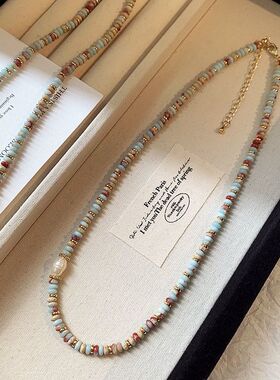 高级感项饰巴洛克算盘珍珠项链