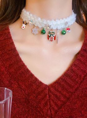 休闲毛衣链秋冬感可爱圣诞节氛围