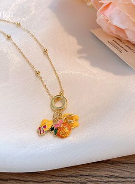 甜美项链锁骨百搭锆石女滴油链