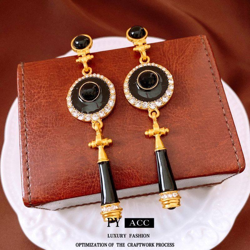 气质耳环vintage滴油吊坠复古圆形中古时尚耳饰百搭银针个性耳钉,淘宝优惠券,粉丝福利购,淘宝优惠卷