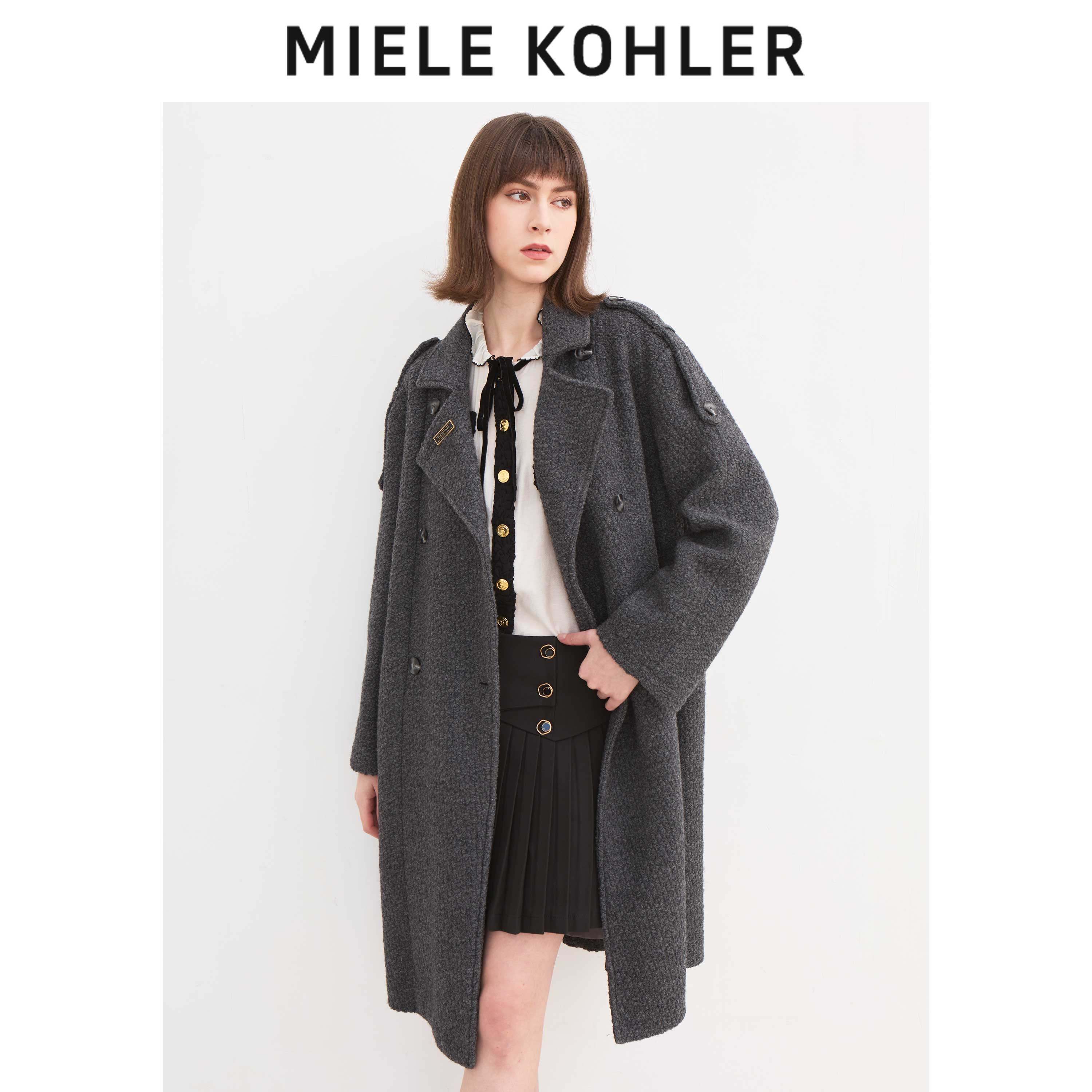 Miele Kohler2023高级感热力感穿搭女士中长款羊毛外套MKOSJ1049 - 图2