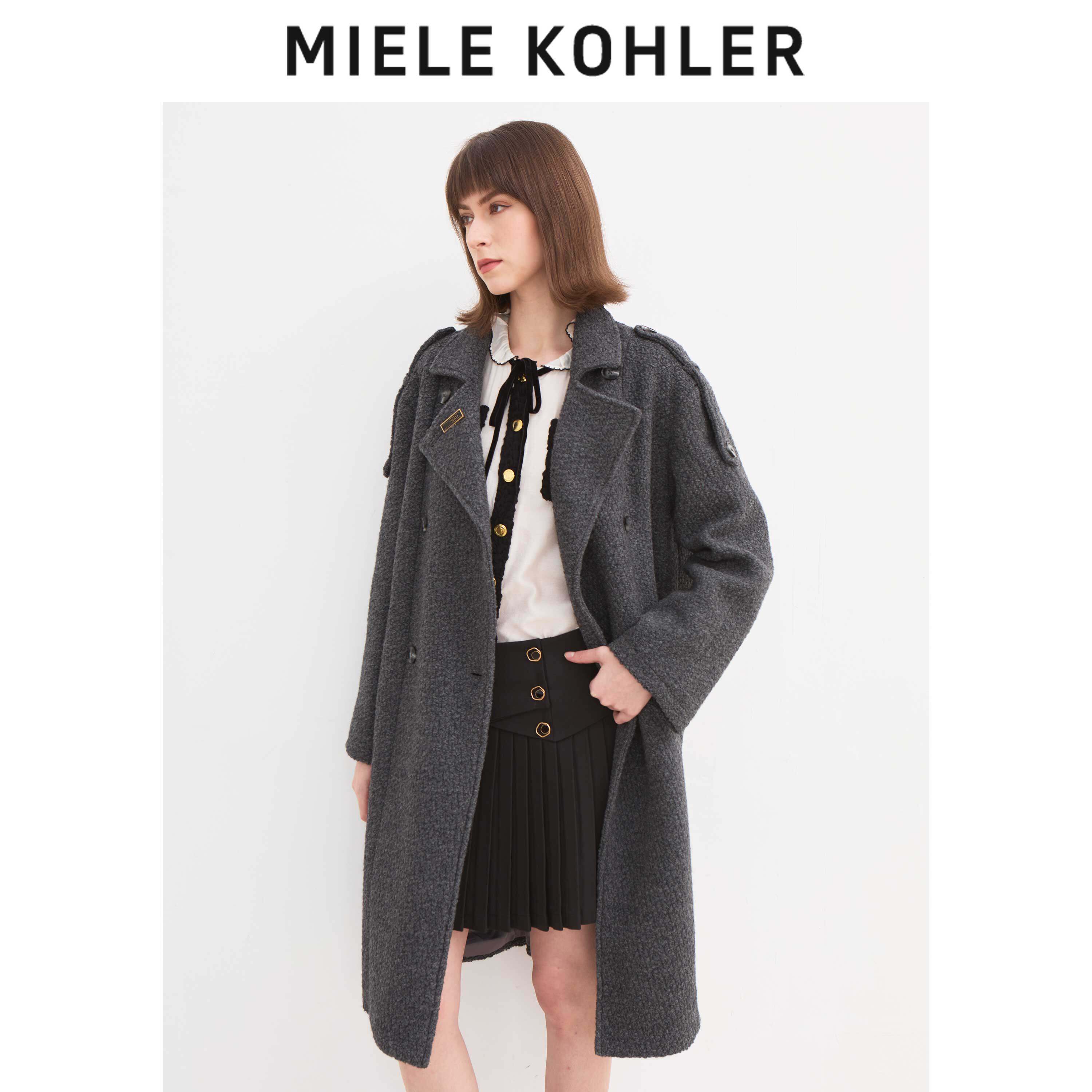 Miele Kohler2023高级感热力感穿搭女士中长款羊毛外套MKOSJ1049 - 图1