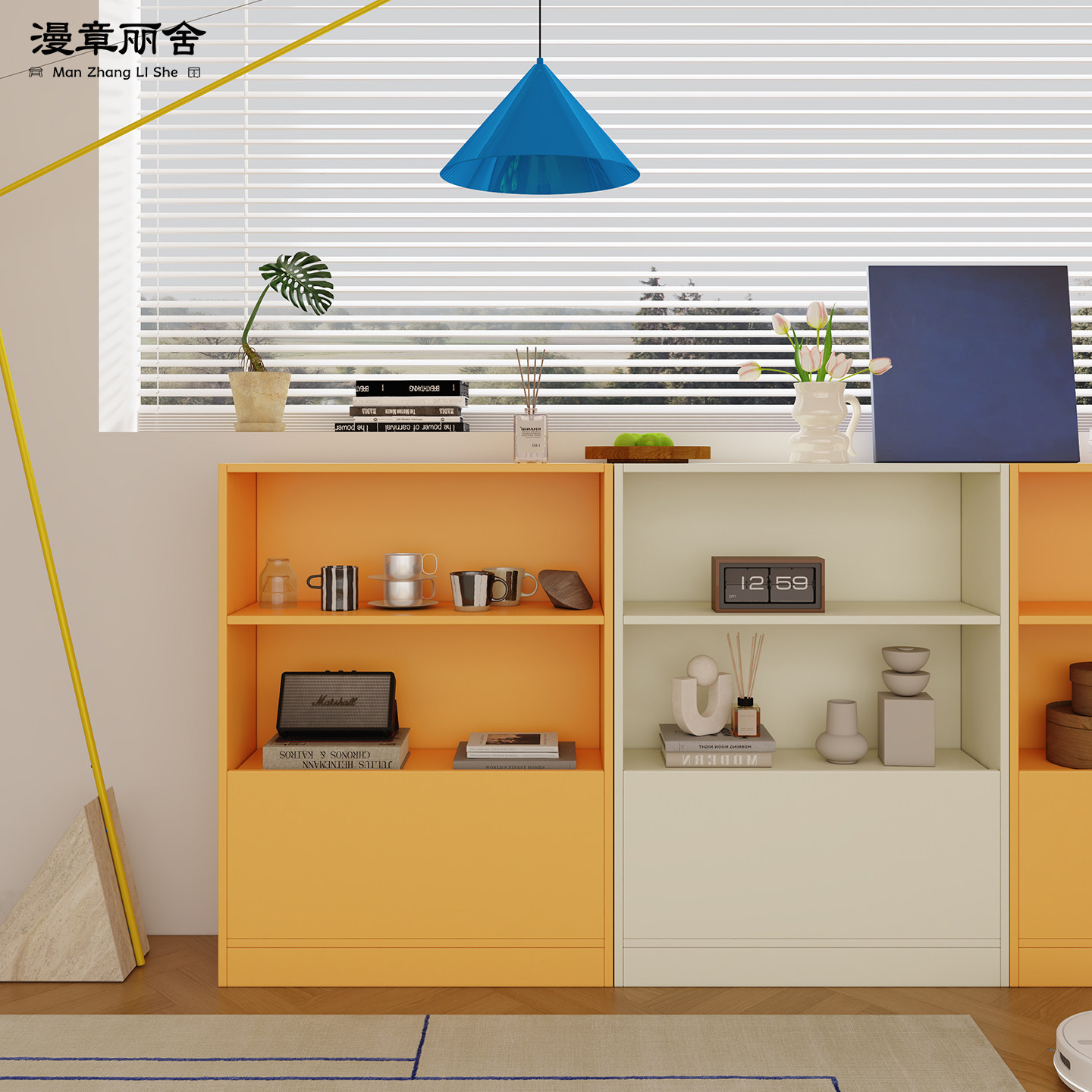 漫章丽舍马卡龙组合书柜客厅收纳柜储物柜多巴胺风边柜落地柜,淘宝优惠券,粉丝福利购,淘宝优惠卷