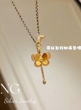 绳子合集 | S925银镀金黑红编绳复古时尚轻奢女小众百搭纯银项链