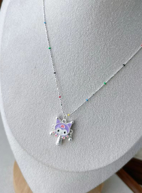 新款足银999美乐蒂项链女ins小众设计新款气质锁骨链大人小孩可戴