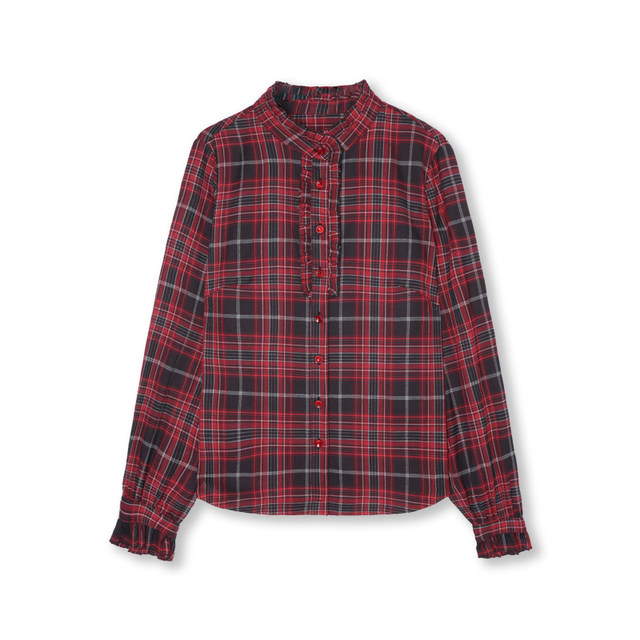 British style plaid shirt bottoming long sleeve top
