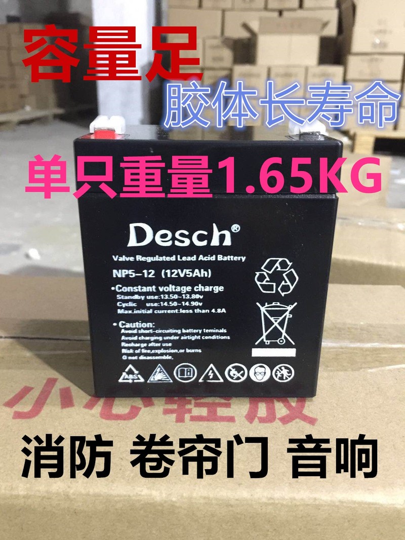 DESCH德斯奇蓄电池NP20-12消防主机电源系统UPS应急12V20AH免维护 - 图0