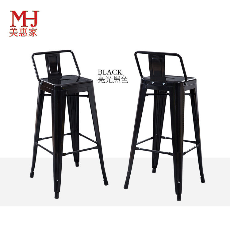30L铁艺酒店吧台椅美式高脚靠背椅铁皮高吧凳子金属复古咖啡厅椅,淘宝优惠券,粉丝福利购,淘宝优惠卷