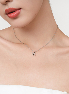 I Do&Co.相拥项链女925银高级简约毛衣链锁骨链 轻奢礼物送女友