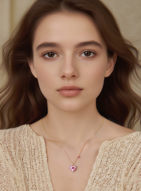 I Do&Co.小甜心项链叠戴百搭爱心锁骨链轻奢小众生日礼物送女朋友