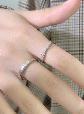 I Do&Co.心动爱恋情侣对戒925银ins小众可调节纪念日礼物送男女友