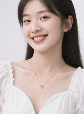 I Do&Co.莫比乌斯环999银项链三秒心动小众首饰锁骨链 主石可跳动