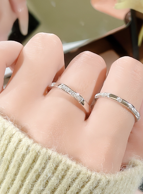 I Do&Co.心悦满竹情侣对戒小众S925银戒指一对生日礼物送男女友