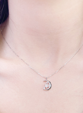 I Do&Co.月揽星芒项链女星星月亮银饰锁骨链轻奢小众礼物送女友