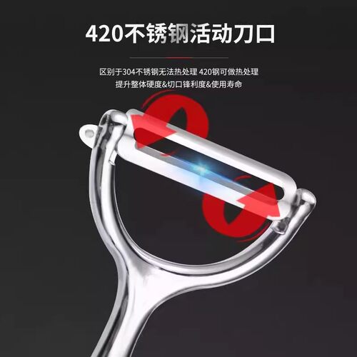 锌合金不锈钢削皮器厨房家用削皮刀土豆刮皮刀水果去皮Y型刨皮刀 - 图0