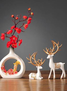 新中式摆件酒柜家居装饰品客厅家装软装工艺品电视柜摆设小创意