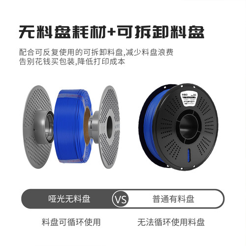 【启航版】R3D 无盘PLA哑光3D打印耗材1.75mm3D打印笔可用高速打印安全环保线材搭配可拆卸料盘2025新款1KG - 图3